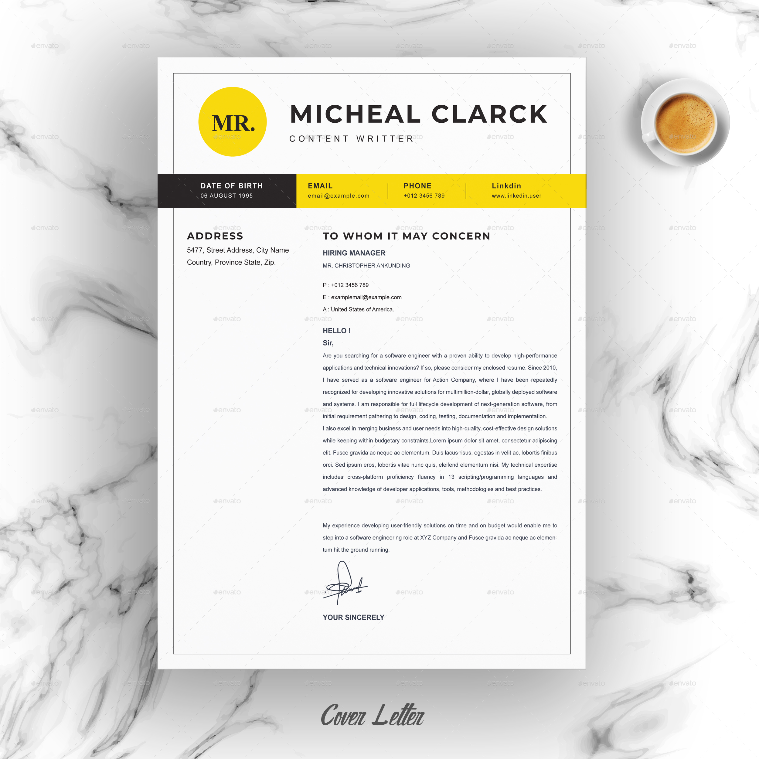 Curriculum Vitae [CV] by ResumeInventor | GraphicRiver